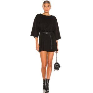 Lovers and Friends Lily Belted T-Shirt Mini Short Sleeve Dress Black XXS